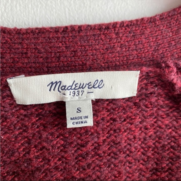 Madewell Texturework Cardigan Marled Cabernet SZ S - Picture 3 of 5